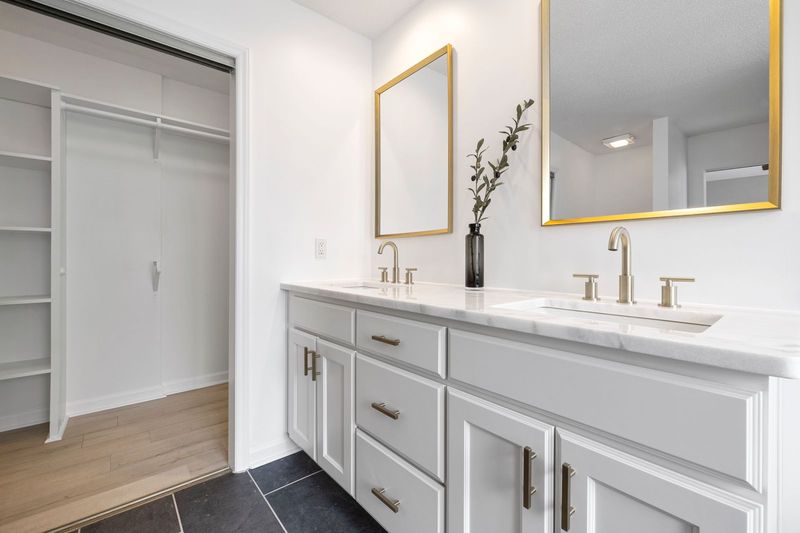 Bathroom with a painted vanity